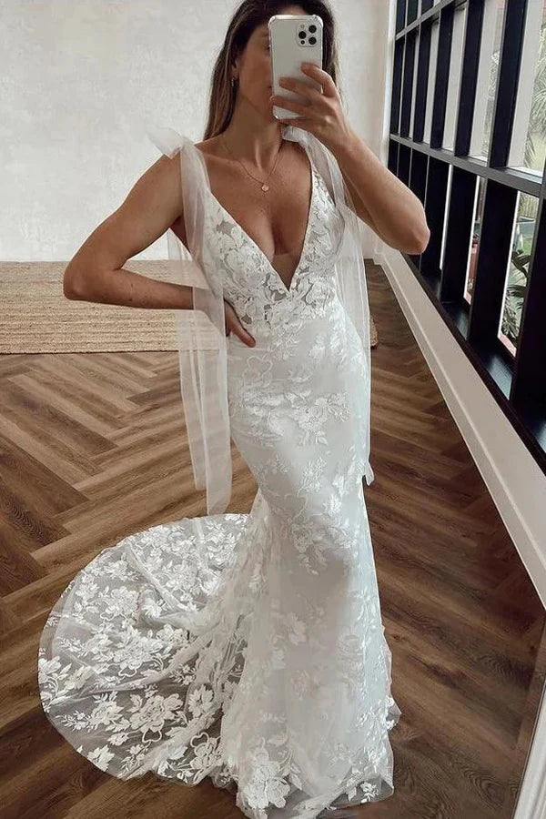 Bohemian Mermaid Mermaid Beach Wedding Dress Bridal Gown